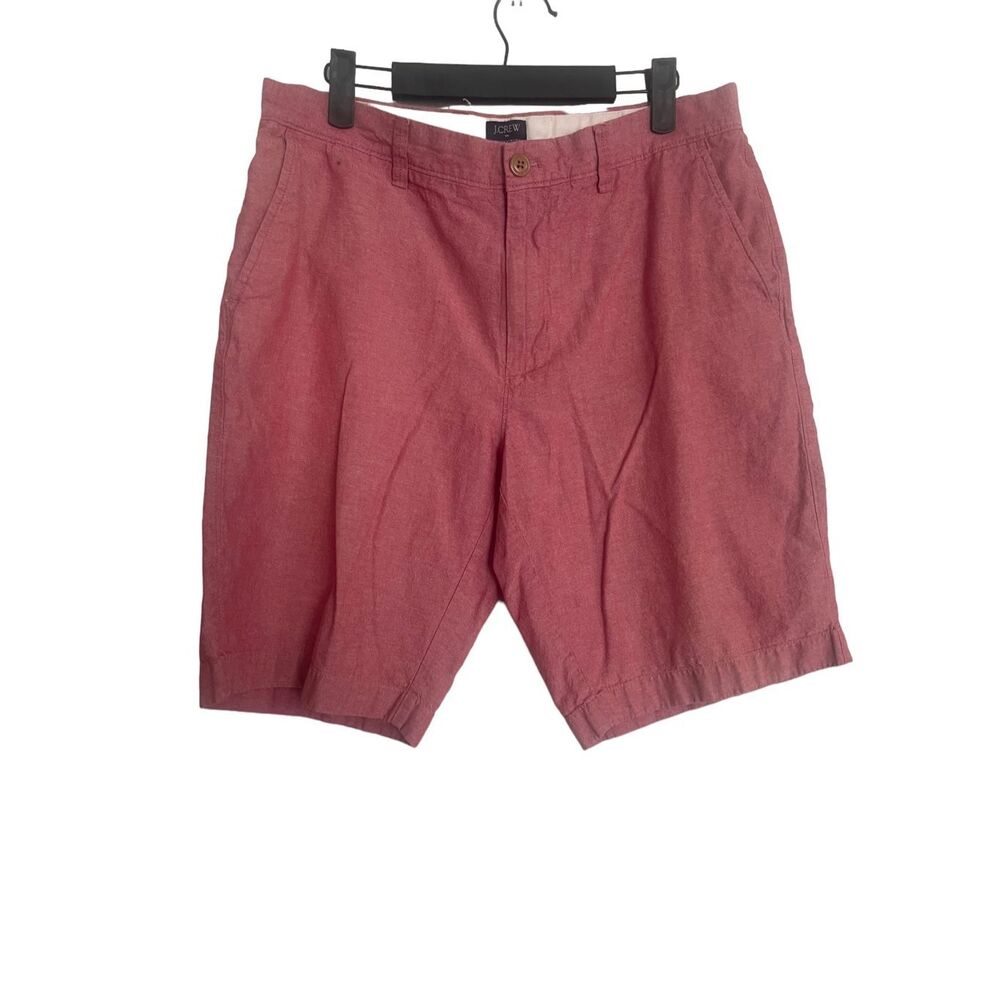 J. Crew Mens Rivington Chambray Solid Flat Front Shorts Size 33W